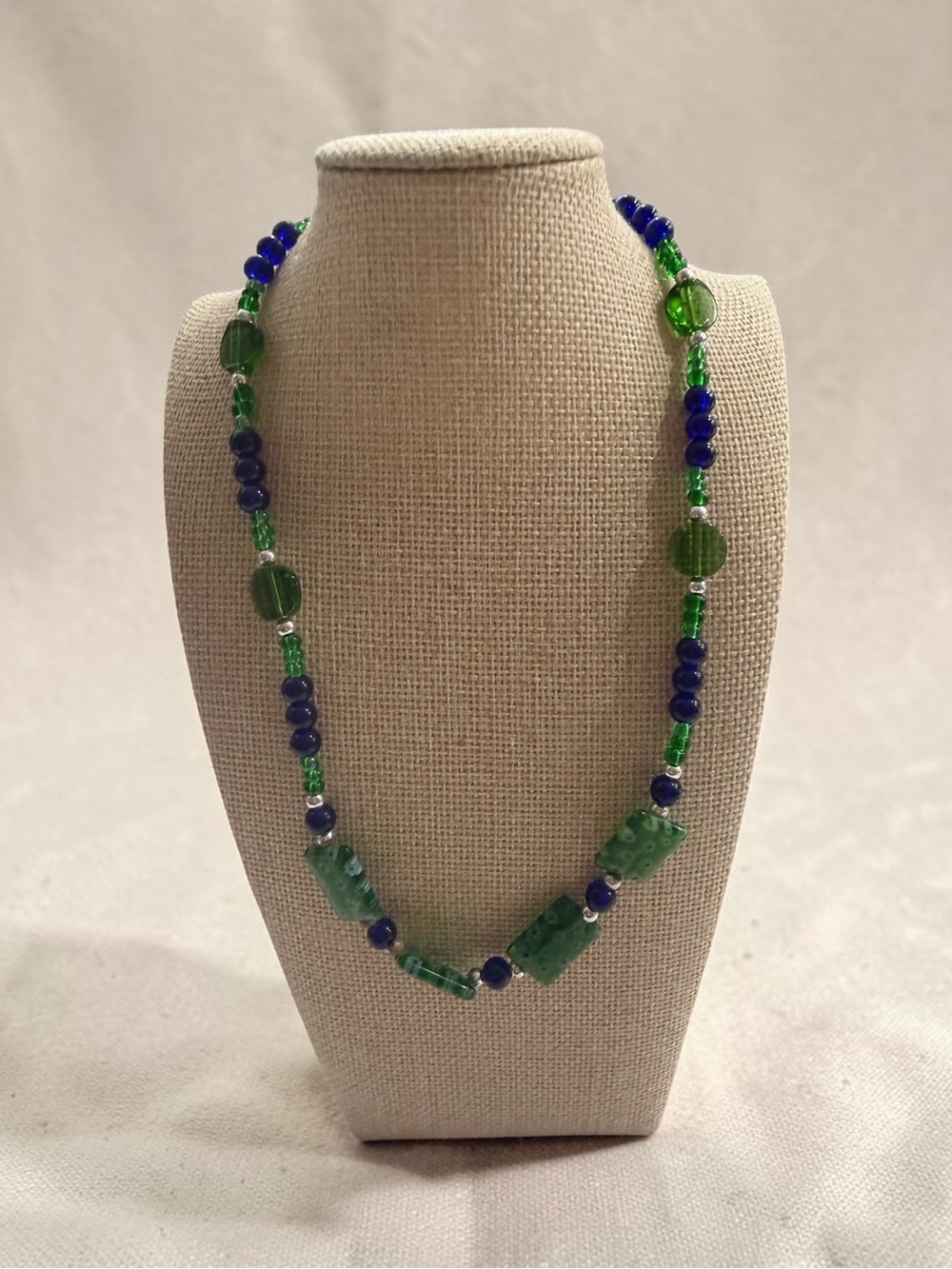 Green and Blue Beaded Necklace